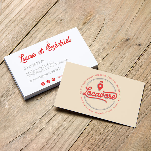 Mockup carte de visite restaurant O Locavore