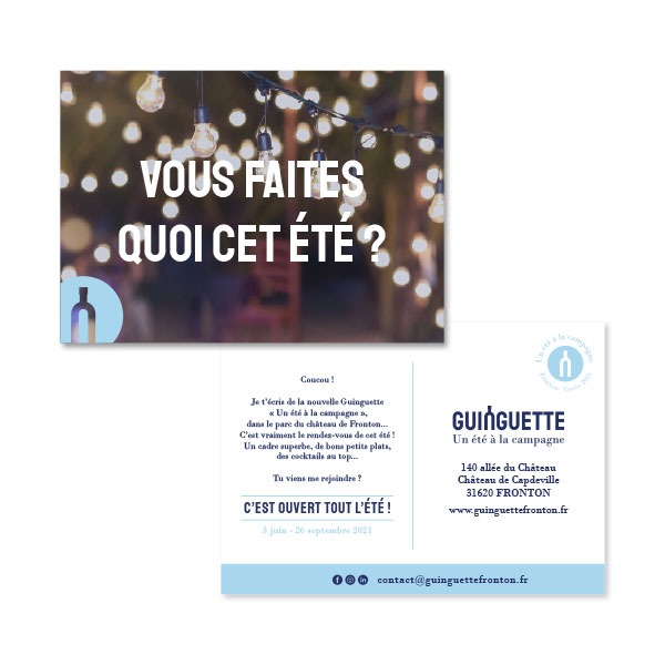 Flyer format carte postale Guinguette Fronton