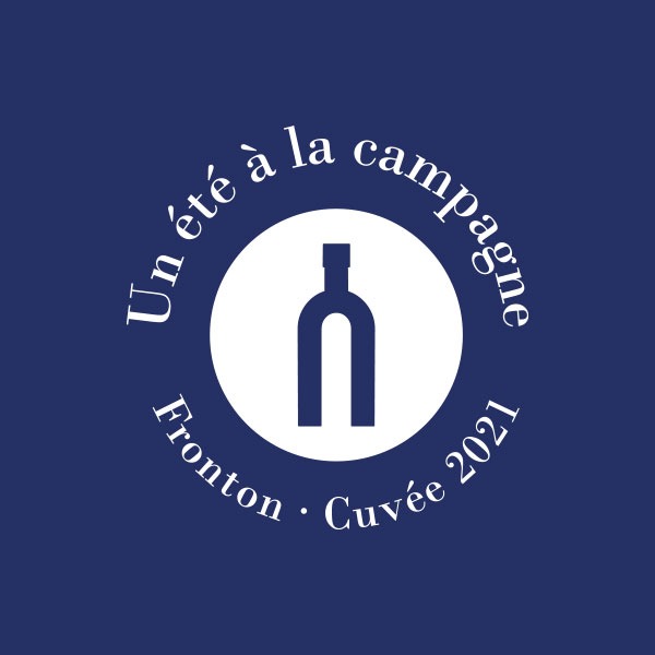 Logo rond blanc sur fond bleu marine Guinguette Fronton