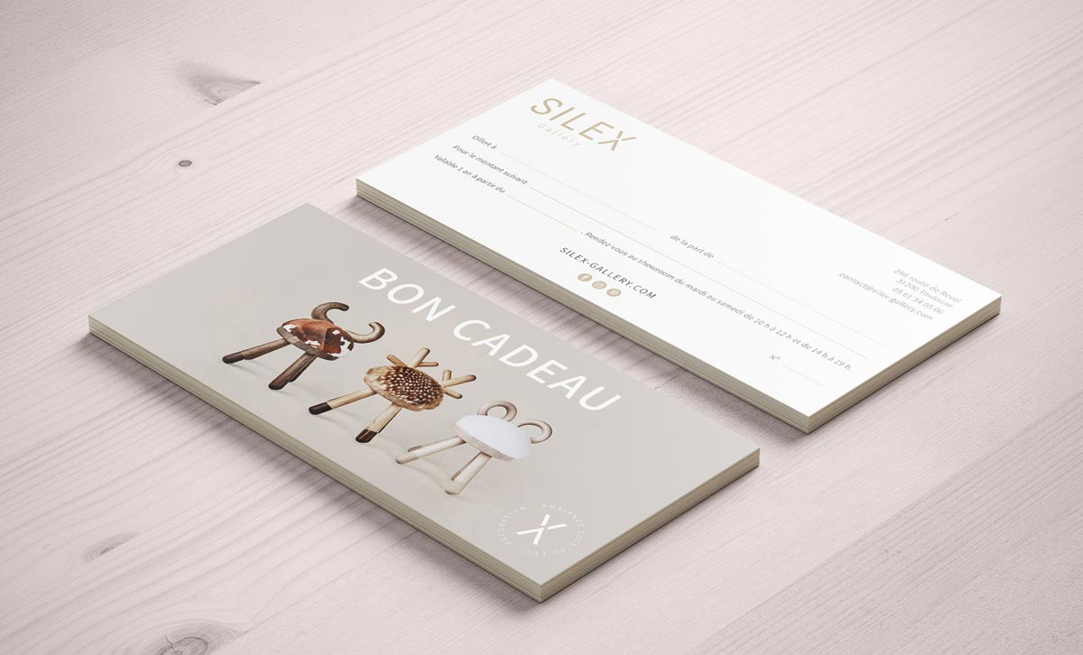 création graphique bon cadeau Silex - L'ébullition créative, Agence de communication à Toulouse