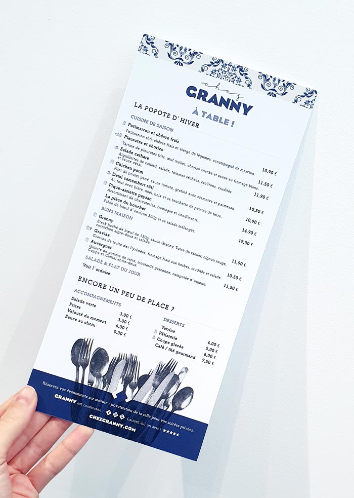 Carte chez Granny hiver 2021-2022