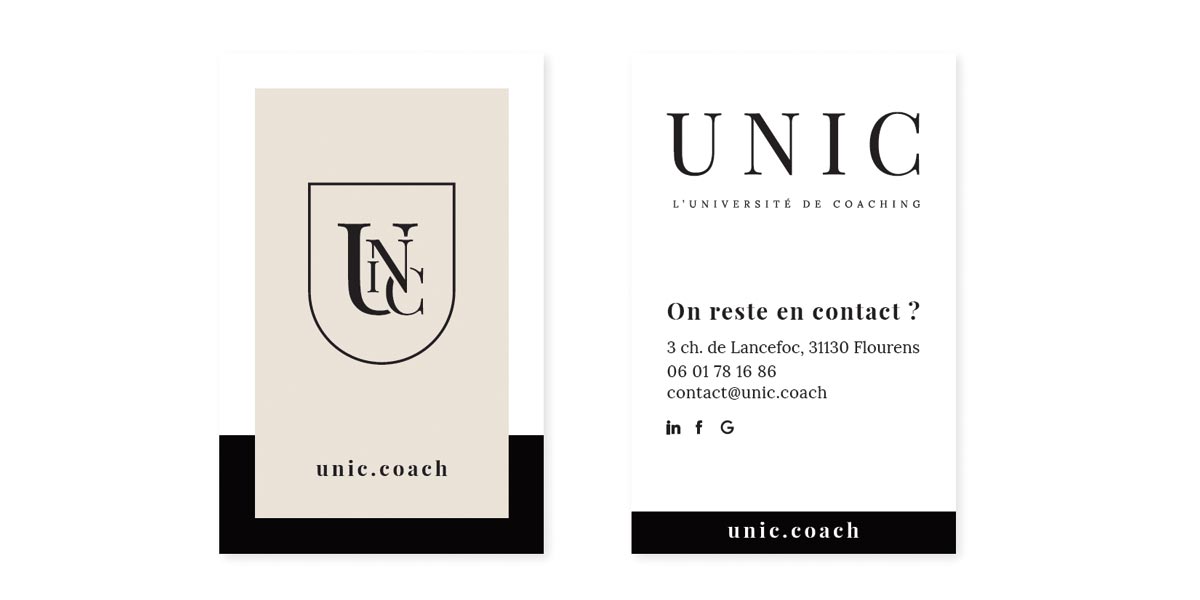 Carte de visite UNIC université de coaching