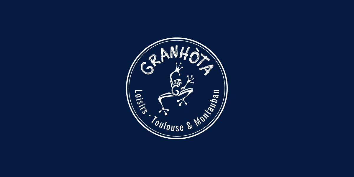 Granhòta logo sur fond bleu marine