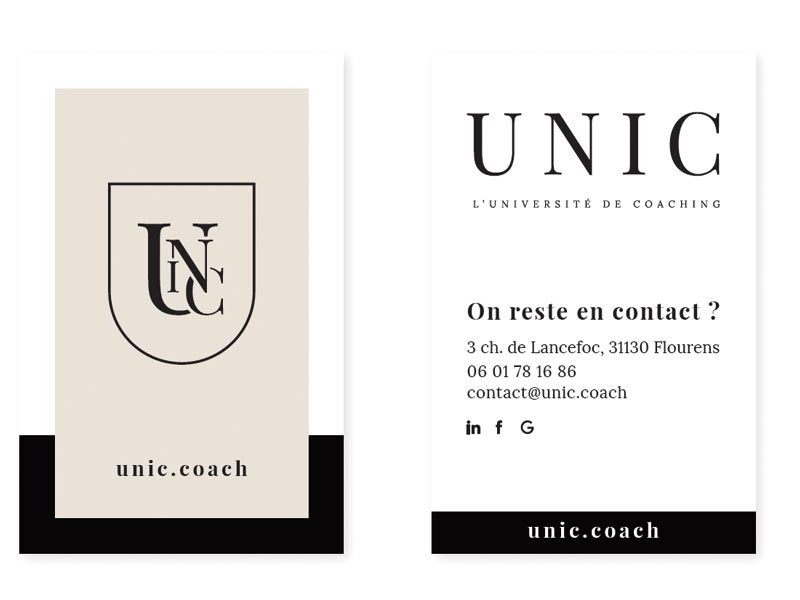 Carte de visite UNIC université de coaching